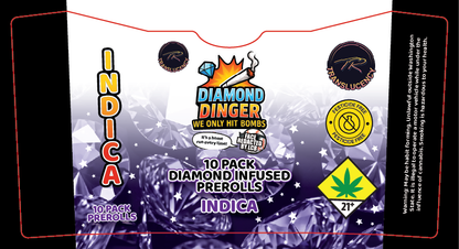 Dingers 10 Pack Diamond Infused Preroll Labels
