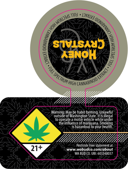 Washington Bud Company Honey Crystal Labels