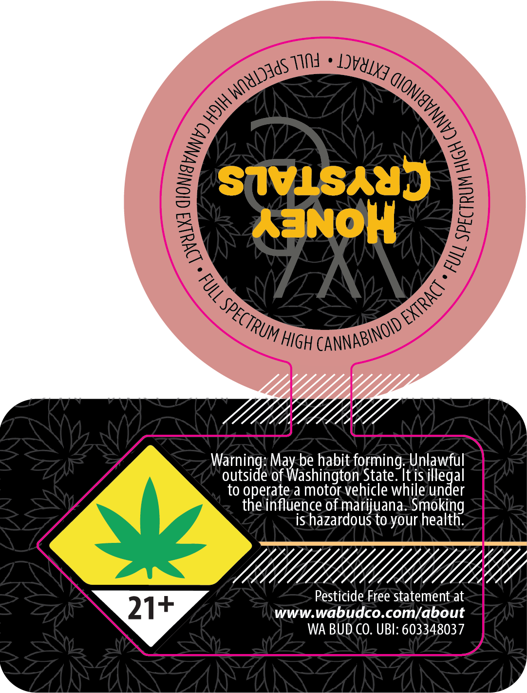 Washington Bud Company Honey Crystal Labels
