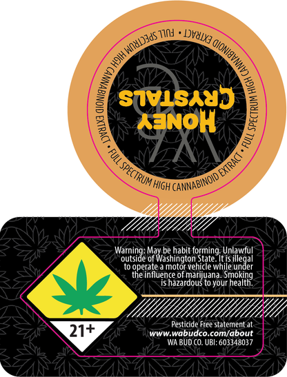 Washington Bud Company Honey Crystal Labels
