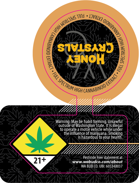 Washington Bud Company Honey Crystal Labels